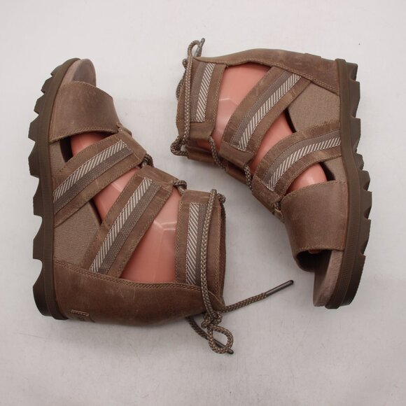 Sorel Joanie II Women's Size 9.5 Lace Up Wedge Sandals Brown NL3272-240 - Picture 7 of 8